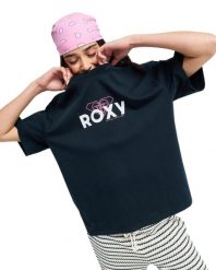Koszulka z krótkim rękawem dla Kobiety HANGLOOSE ART Czarny. Szare t-shirty damskie Roxy, m, bez wzorów, z bawełny, vintage, bez kołnierzyka. Za 76.99 zł.