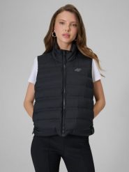 4F Bezrękawnik z wypełnieniem syntetycznym damski - czarny XL. Czarne kurtki damskie 4f, xl, bez wzorów, z materiału, bez kaptura. Za 199.99 zł.