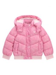 Guess Kurtka zimowa K6YL04 W2597 Różowy Regular Fit. Czerwone buty zimowe dziewczęce Guess, z aplikacjami, z bawełny, bez zapięcia. Za 344.99 zł.