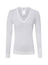 Liu Jo Collection sweter z dzianiny z wełny dziewiczej Kobiety wełna ze strzyży biały, XS. Białe swetry damskie Liu Jo Collection, xs, bez wzorów, z dzianiny, bez kołnierzyka, bez ramiączek, bez kaptura. Za 799.95 zł.