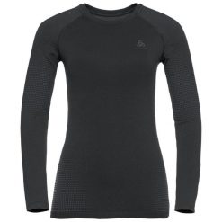 Koszulka termoaktywna damska z długim rękawem Odlo Performance Warm Eco. Czarne koszulki sportowe damskie Odlo, m, bez wzorów, z materiału, bez kołnierzyka, bez ramiączek, narciarskie. Za 263.99 zł.