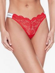 Guess Stringi Belle O3RE08 KBBT0 Czerwony. Czerwone stringi damskie Guess, s, z aplikacjami, z syntetyku. Za 69.99 zł.