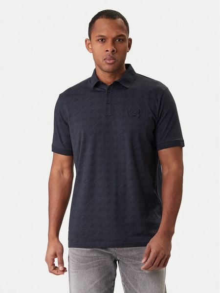 KARL LAGERFELD Polo 745071 561251 Granatowy Regular Fit. Niebieskie koszulki polo męskie KARL LAGERFELD, l, bez wzorów, z bawełny, bez ramiączek. Za 579.99 zł.