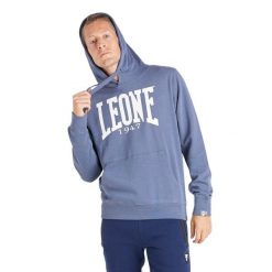 Leone 1947 Apparel Bluzy z kapturem męskie. Niebieskie bluzy męskie LEONE 1947 APPAREL, z bawełny, bez zapięcia, na fitness i siłownię. Za 147.31 zł.