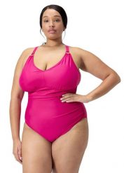 Strój Kąpielowy Speedo Shaping V Neck Plus – Różowy - Rozmiar 44. Czerwone kostiumy jednoczęściowe damskie Speedo, bez wzorów, z elastanu, eleganckie, do pływania. Za 302.92 zł.
