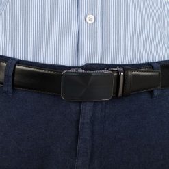 Pasek męski skórzany 3,5 cm klamra automatyczna Beltimore czarny 03-542 : Kolory - czarny, Rozmiar pasków - r.110-125 cm. Czarne paski damskie bez wzorów, ze skóry, wizytowe. Za 64.99 zł.