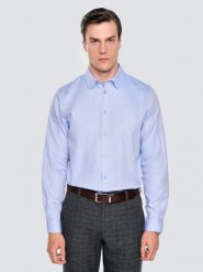 Koszula męska bawełniana błękitna Guberno 400. Niebieskie koszule męskie Big Star, l, bez wzorów, z bawełny, biznesowe, bez kołnierzyka, bez ramiączek. Za 229.99 zł.