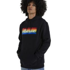 Bluza sportowa męska Ellesse Amora. Czarne bluzy męskie Ellesse, l, bez wzorów, z bawełny, z kapturem. Za 129.49 zł.