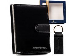 Zestaw prezentowy Peterson PTN SET-M-N4L czarny. Czarne portfele męskie Peterson, bez wzorów, ze skóry. Za 84.00 zł.