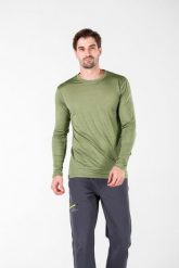 Koszulka termoaktywna męska Woolona Eris z długim rękawem 100% Merino. Czarne koszulki sportowe męskie WOOLONA, m, bez wzorów, z wełny, bez kołnierzyka, bez ramiączek, do biegania. Za 261.00 zł.