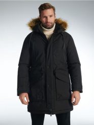 Kurtka parka - czarny. Czarne kurtki męskie Sinsay, l, bez wzorów, bez kaptura. Za 199.99 zł.