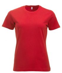 Clique New Classic-T Women Klasyczny T-shirt z bawełny, nowoczesny krój – red. Czerwone t-shirty damskie CLIQUE, xl, bez wzorów, z bawełny, klasyczne, bez kołnierzyka. Za 104.39 zł.
