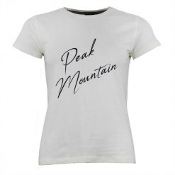 Koszulka damska Peak Mountain Atresor. Białe t-shirty damskie Peak Mountain, bez wzorów, casualowe, bez kołnierzyka. W wyprzedaży za 127.00 zł.