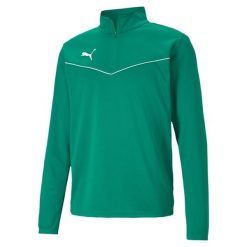 Bluza piłkarska męska Puma teamRISE 1 4 Zip Top. Zielone bluzy męskie Puma, m, bez wzorów, bez kaptura, do biegania. Za 121.00 zł.