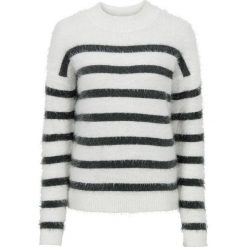 Sweter dzianinowy bonprix biel wełny - antracytowy w paski. Swetry damskie marki MAKE ME BIO. Za 59.99 zł.