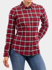 Koszula flanelowa damska Fjallraven Ovik Flannel Shirt. Czerwone koszule damskie Fjällräven, s, bez wzorów, z bawełny, sportowe, bez kołnierzyka, bez ramiączek. Za 467.50 zł.