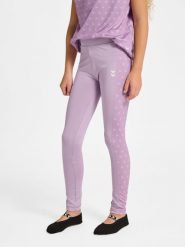 Dziewczęce legginsy z wysokim stanem Hummel MIX. Fioletowe legginsy dla dziewczynek Hummel, bez wzorów, z bawełny. Za 213.00 zł.