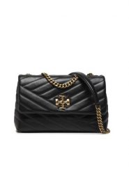 Tory Burch Torebka Kira Chevron Small Convertible 90452 Czarny. Czarne torebki do ręki damskie Tory Burch, bez wzorów, ze skóry, wizytowe, bez dodatków. Za 2,499.00 zł.