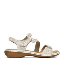 Sandały Rieker. Brązowe sandały damskie Rieker, bez wzorów, bez obcasa, na płaskiej podeszwie, bez zapięcia. Za 319.99 zł.