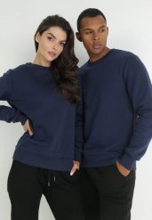 Granatowa Bluza Iphonius. Niebieskie bluzy męskie Born2be, m, bez wzorów, z dzianiny, bez kaptura. Za 54.99 zł.