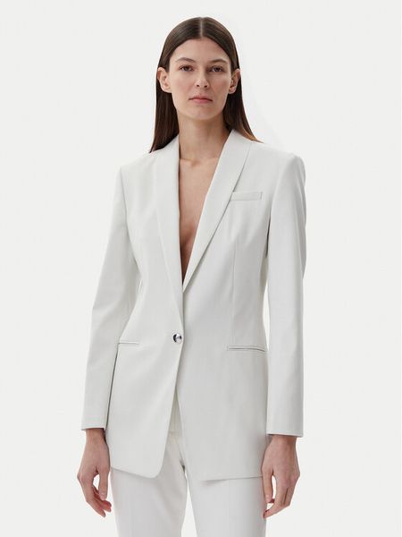 HUGO Marynarka 50537759 Biały Slim Fit. Białe żakiety damskie Hugo, bez wzorów, z syntetyku. Za 949.99 zł.
