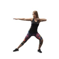 Damskie legginsy 3/4 Dorawon Mosaique. Niebieskie legginsy damskie DORAWON, bez wzorów, na fitness i siłownię. Za 430.50 zł.