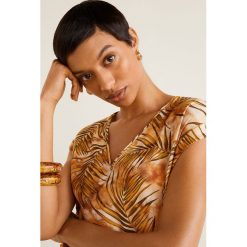 Mango - Top Chemabil. Brązowe t-shirty damskie Mango, l, bez wzorów, z dzianiny, bez kołnierzyka. W wyprzedaży za 39.90 zł.