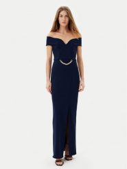 Rinascimento Sukienka wieczorowa CFC012361000 Granatowy Regular Fit. Niebieskie sukienki damskie Rinascimento, xl, bez wzorów, z syntetyku, wizytowe, bez kołnierzyka, bez ramiączek. Za 529.99 zł.