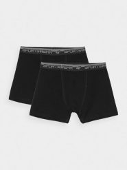 4F Bielizna bokserki (2-pack) męskie - czarne XS. Czarna bokserki męskie 4f, m, bez wzorów, z bawełny. W wyprzedaży za 49.99 zł.