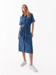 ONLY Sukienka jeansowa 15283308 Niebieski Loose Fit. Niebieskie sukienki damskie Only, l, bez wzorów, z bawełny, bez kołnierzyka, bez ramiączek. Za 249.99 zł.