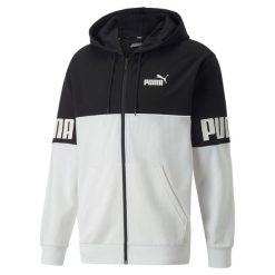 Bluza z kapturem z pełnym zamkiem błyskawicznym Puma Power Colorblock TR. Białe bluzy sportowe męskie Puma, xl, bez wzorów, z kapturem, na fitness i siłownię. W wyprzedaży za 223.10 zł.