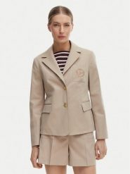 Tommy Hilfiger Marynarka WW0WW47179 Beżowy Slim Fit. Brązowe żakiety damskie Tommy Hilfiger, bez wzorów, z bawełny. Za 1,199.00 zł.