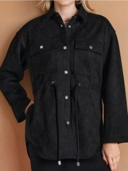 Parka - czarny. Czarne parki damskie Sinsay, l, bez wzorów, bez kaptura. W wyprzedaży za 39.99 zł.