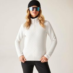 Bluza damska z suwakiem 1/4 Glamourize III Dare 2b. Białe bluzy sportowe damskie Dare 2b, bez wzorów, z dzianiny, bez kaptura, narciarskie. W wyprzedaży za 199.99 zł.