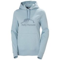 Bluza z kapturem damska Helly Hansen Nord Graphic. Niebieskie bluzy damskie Helly Hansen, xs, bez wzorów, z bawełny, z kapturem. Za 385.00 zł.