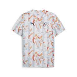 Koszulka piłkarska PUMA x NEYMAR JR Creativity PUMA White Hot Heat Orange. Białe koszulki sportowe męskie Puma, xl, bez wzorów, bez kołnierzyka, bez ramiączek, do piłki nożnej. Za 159.99 zł.