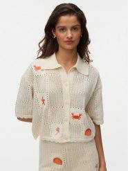 Vero Moda Kardigan Esmey 10350991 Kremowy Regular Fit. Białe kardigany damskie Vero Moda, xs, bez wzorów, z syntetyku, bez kołnierzyka, bez ramiączek, bez kaptura. Za 219.99 zł.