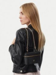 Tommy Hilfiger Torebka Th Icon Chain Vanity Bag Mono AW0AW19021 Czarny. Czarne torebki do ręki damskie Tommy Hilfiger, bez wzorów, bez dodatków. Za 369.99 zł.