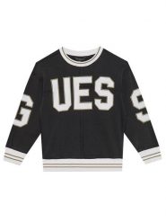 Guess Bluza L5GQ04 KA6R4 Czarny Regular Fit. Czarne bluzy dla chłopców Guess, z aplikacjami, z bawełny, bez ramiączek, bez kaptura. Za 139.99 zł.