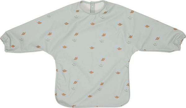 Śliniak z rękawami Dino 32,5 x 45 cm zielony. Zielone śliniaki dla dzieci OYOY, bez wzorów. W wyprzedaży za 78.39 zł.