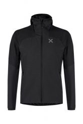 Kurtka trekkingowa męska Rise Hooded. Czarne kurtki męskie MONTURA, l, bez wzorów, z materiału, z kapturem. Za 629.99 zł.