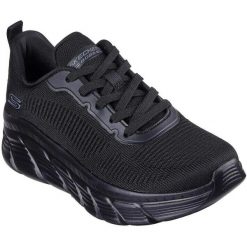 Buty sportowe damskie Skechers Bobs B Flex Hi - Fly. Czarne obuwie sportowe damskie Skechers, bez wzorów, z materiału, na fitness i siłownię. Za 359.99 zł.