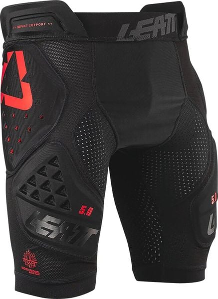Spodenki z ochraniaczem LEATT Impact Shorts 3DF 5.0. Czarne szorty męskie LEATT, l, bez wzorów, z materiału. Za 649.00 zł.