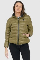 BLAUER Czarno-zielona dwustronna kurtka Stella reversible down jacket. Zielone kurtki damskie Blauer USA, s, bez wzorów, bez kaptura. W wyprzedaży za 789.99 zł.
