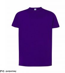 T-shirt JHK TSRA 150 - męski z krótkim rękawem wzmocniony lycrą ściągacz, 100% bawełna, 155-160g - purpurowy XL. Fioletowe t-shirty męskie JHK, m, bez wzorów, z bawełny, bez kołnierzyka. Za 20.50 zł.