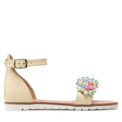 Sandały Flamingo. Żółte sandały dziewczęce Flamingo, bez zapięcia. Za 339.99 zł.