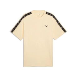 T-Shirt Puma Ess Elevated Tape Relaxed Tee Dorośli. Brązowe t-shirty męskie Puma, s, bez wzorów, z bawełny, klasyczne, bez kołnierzyka. Za 187.99 zł.