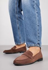 Brązowe Mokasyny Vices ze Skórzaną Wkładką i Ozdobnymi Przeszyciami Adestiia. Brązowe mokasyny damskie Born2be, z jeansu, eleganckie. Za 79.99 zł.