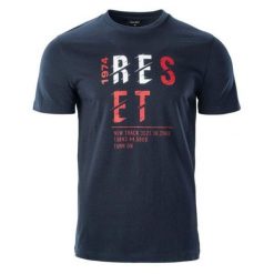 Koszulka męska Hi-Tec Rimo - granatowa, Rozmiar XXL. Buty sportowe męskie Hi-tec, m, bez wzorów, z bawełny, klasyczne, bez kołnierzyka. Za 44.99 zł.