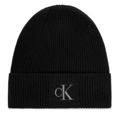 Czapka Calvin Klein. Czarne czapki i kapelusze damskie Calvin Klein, na zimę, bez wzorów. Za 169.99 zł.